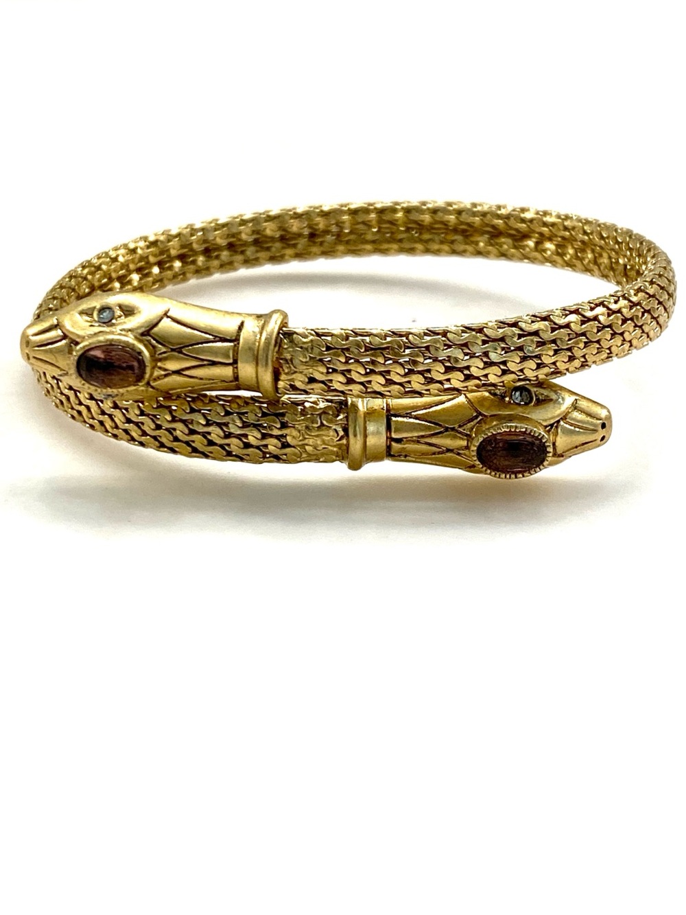 Stella & Dot Gold Double Snake Head Wrap Bracelet